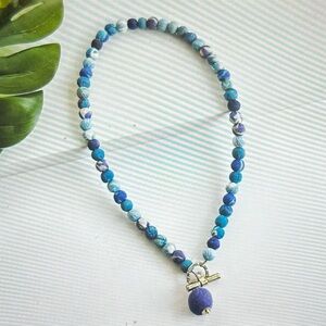 Kantha Azure Toggle Necklace
